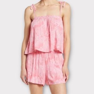 Abound Women’s Pajamas Large 2 Piece Set Palm Fronds Barbiecore Coconutgirl NWT